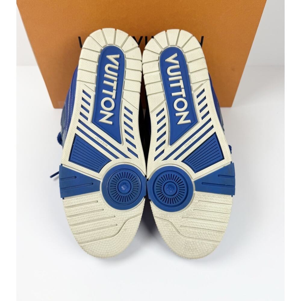 Size 9.5LV/10.5US - Louis Vuitton Skate Leather Blue Sneakers - Picture 7 of 9